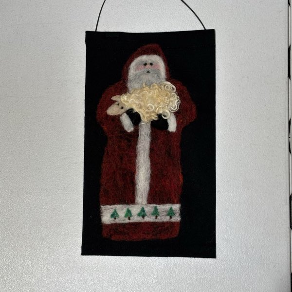 Needle felted art - Santa's Lamb